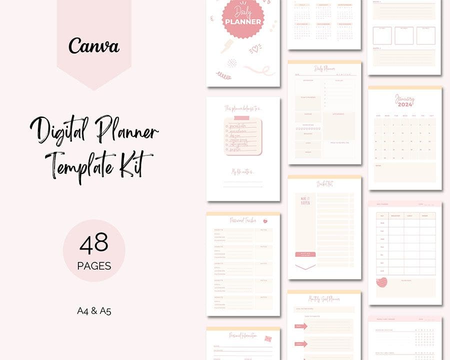 Digital planner template kit